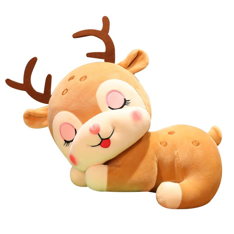 

Christmas Deer Plush Dolls Stuffed Animal Toys Home Decoration Gifts Children 20cm/7.87in коричневий