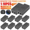 10/1PCS 24V 0.5A 12W POE Splitter Short Circuit Protection POE Injectors Desktop Power Poe Injector For IP Camera Power Supply
