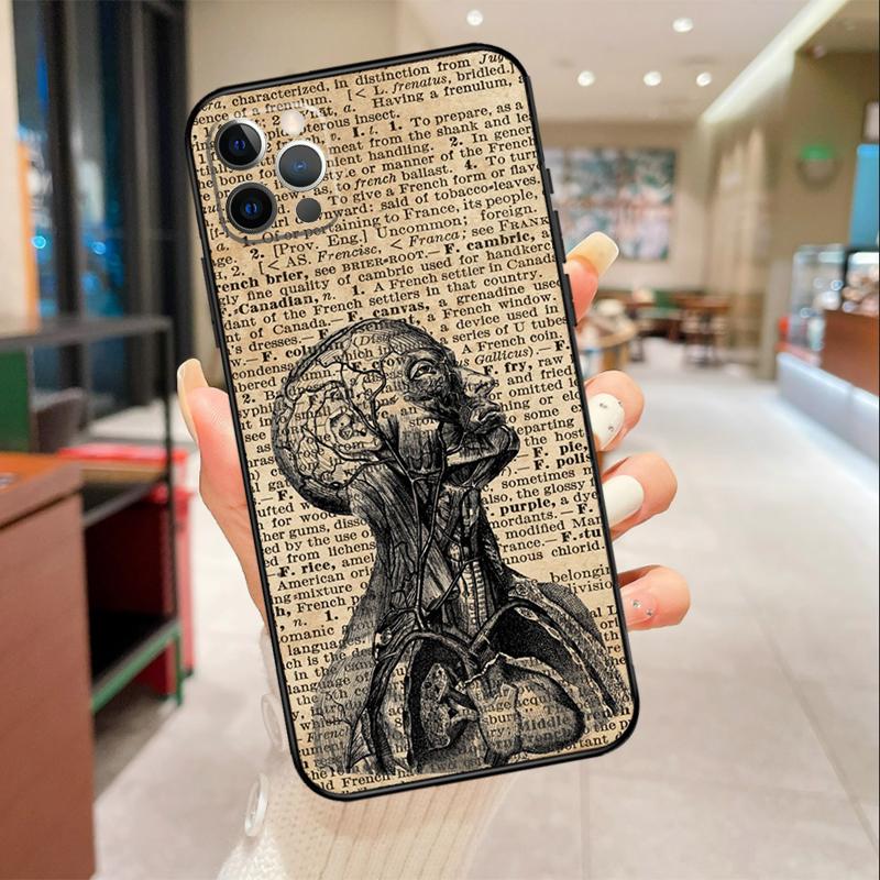 Medical Human Organs Brain Phone Case For iPhone 16 15 14 11 12 13 17 Pro Max mini 15 Plus 16e 17 Air Protective Cover