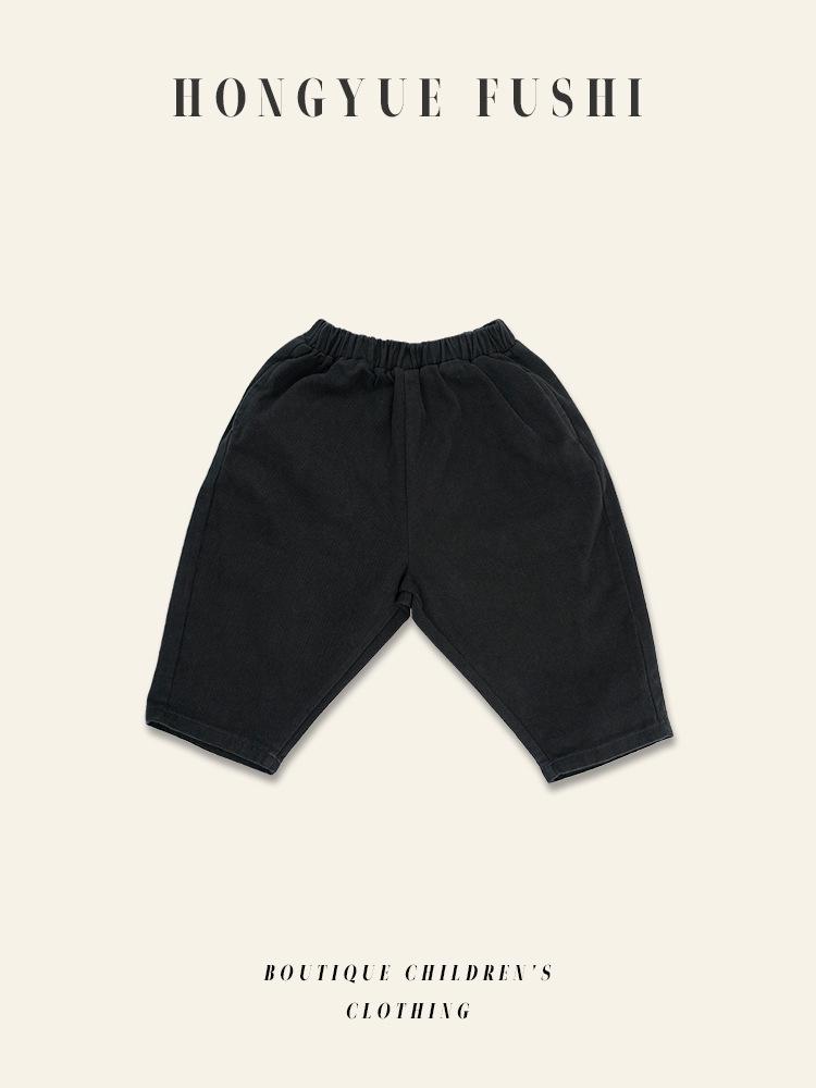 Korean Retro 2025 Autumn Unisex Casual Loose Fit Pants - Pure Cotton Children's Harem Carrot Style