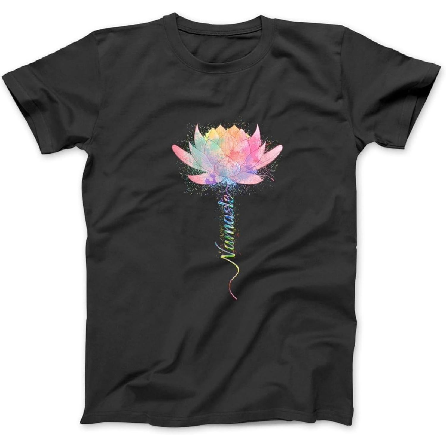 Lotus Flower Namaste Yoga Watercolor Meditation Zen Bohemian T-Shirt NVY Men Women Unisex, Longsleeve Tanktop Hoodie XXXXXL разноцветный