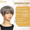 Short Hair Toppers for Women with Thinning Hair Large Full Coverage with 3 Clips Hair Pieces Wispy Bangs(Brown Highlight Blonde) Dark Brown Highlight