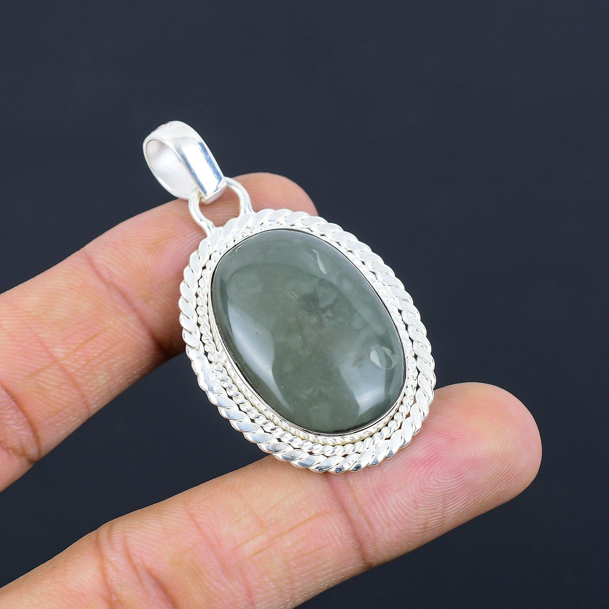 

Подвеска из натурального полихромного яшмового драгоценного камня, ювелирное изделие из стерлингового серебра 925 пробы для женщин