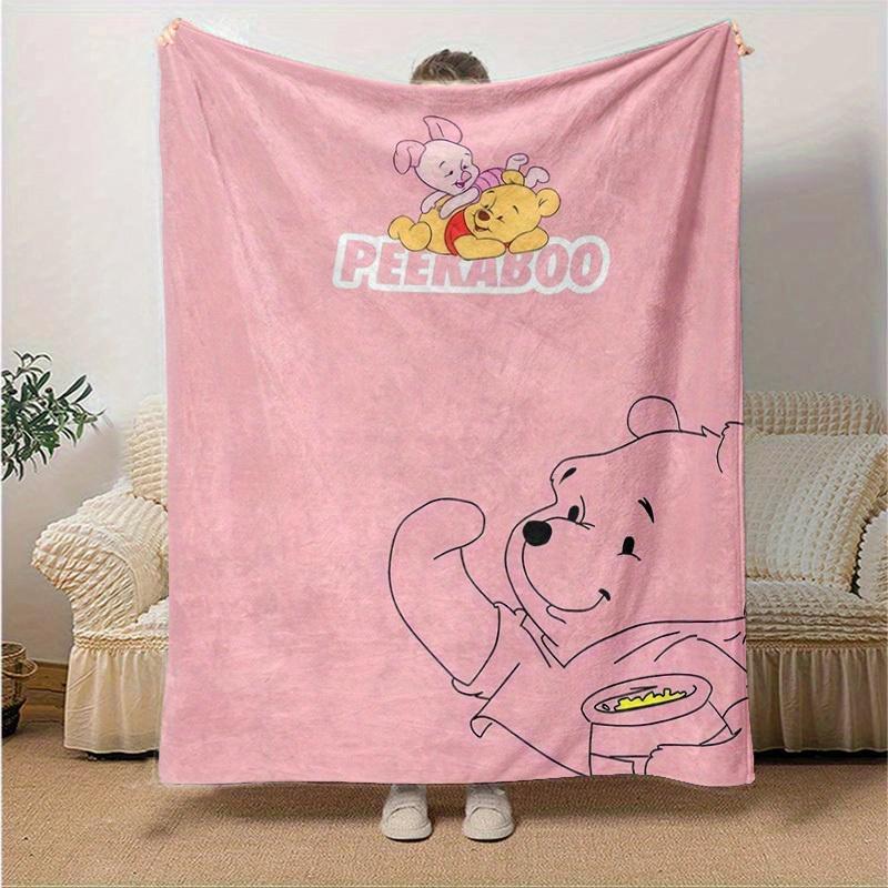 1 Stück Winnie Puuh & Ferkel Rosa Kuscheldecke Gemütliche Wohnkultur, Sofabezug, Outdoor, Geschenk, Weiche Decke für Schlafzimmer, Wohnzimmer, Reise