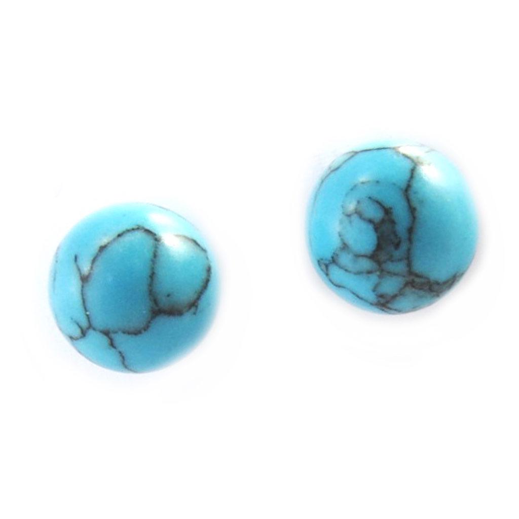 Les Trésors De Lily [M6506] - Turquoise 'Mineralia' Gold-plated Earrings - 10 Mm