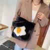 Plush bag women's autumn and winter tide fashion portable wool bag versatile messenger bag large capacity tote bag