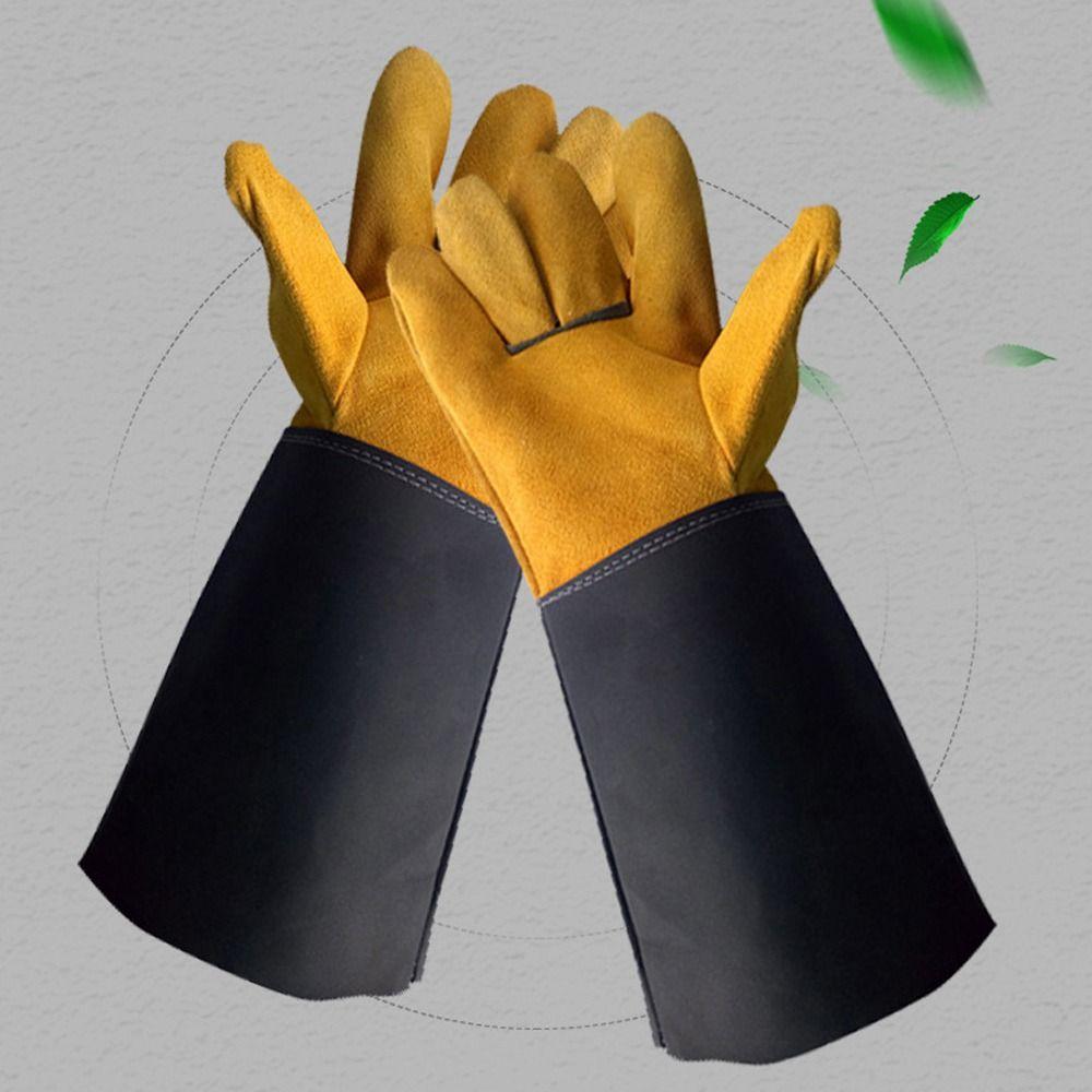 Wear-resistant Cowhide Welding Gloves Fire Protection Welder Work Gloves Safety Protection