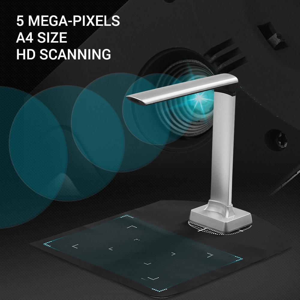 BK30 Document Camera 5 Mega Pixel High Definition Portable Scanner Capture Size A4 Scanners for File Card Passport