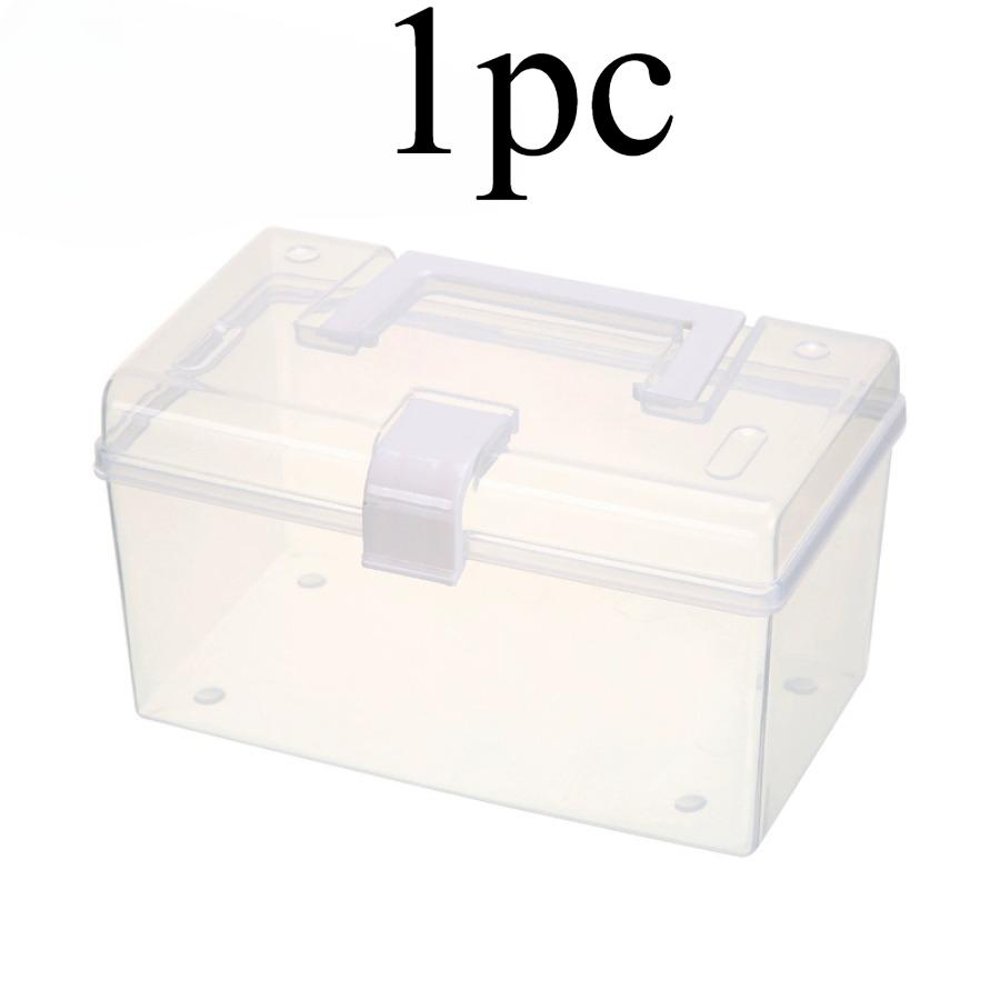 

Portable small box Plastic storage box transparent tape cover dust storage box Desktop cover sundry snacks storage box