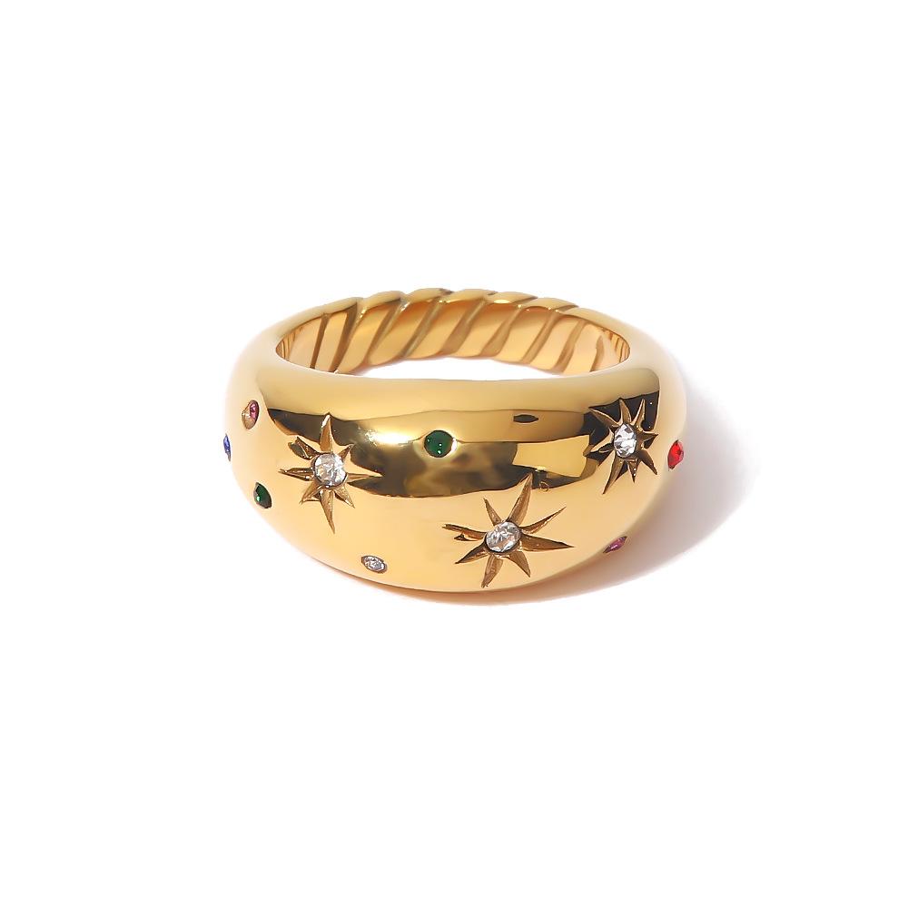 Luxury and Sophisticated Vintage Hexagonal Star Zirconia Ring - Elegant and Fashionable Hand Accessory for Women In A Cool Style