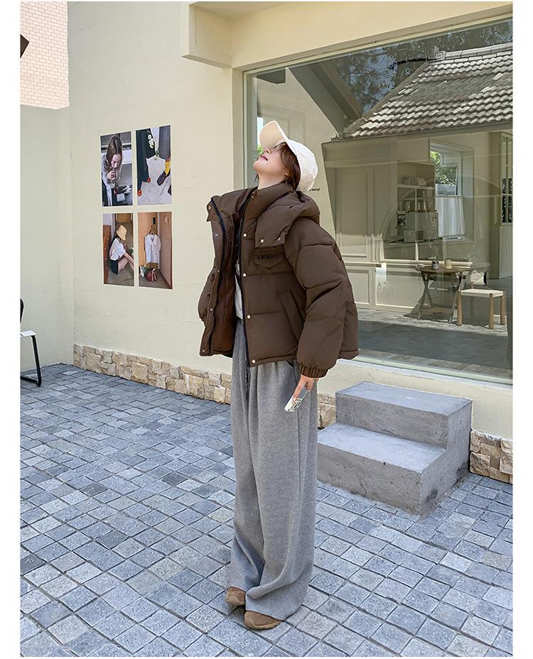 Women’s Short Hooded Windproof Thicken Warm Winter Jacket With Drawstring