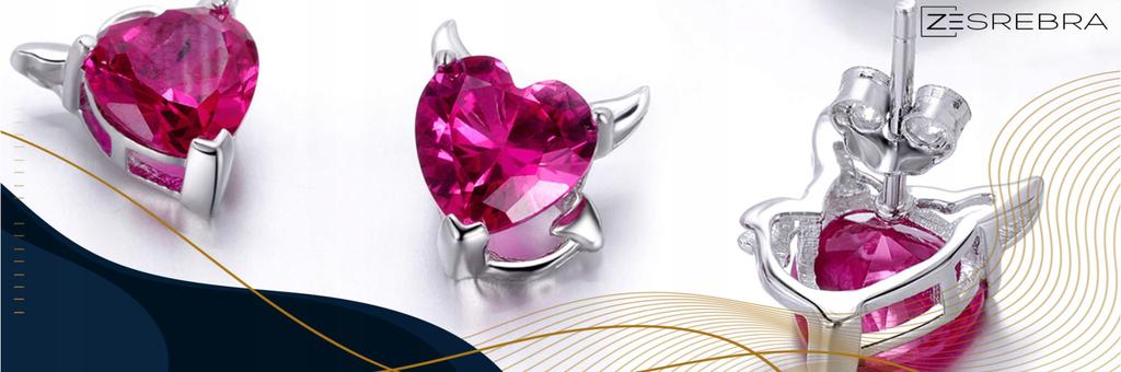 Earrings S925 Hearts Devils Crystals Zircons