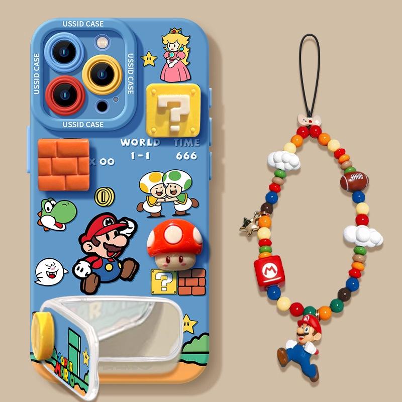 Blue Mario Phone Case New Iphone17promax Mirror Holder Soft Case