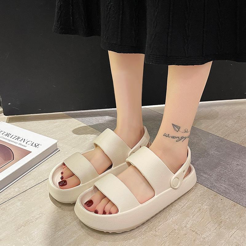 Sandalias de EVA con Doble Tira a Prueba de Olores y Suela Gruesa y Suave, Antideslizantes, para Uso en Casa y al Aire Libre