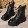 Fashion Autumn/winter New Women's Shoes Comfortable Fashion Women's Short Boots Mid-Heel Thick Heel Round Toe Chelsea Boots