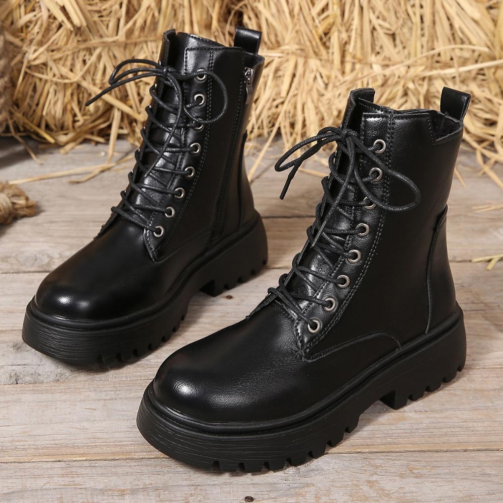 Fashion Autumn/winter New Women's Shoes Comfortable Fashion Women's Short Boots Mid-Heel Thick Heel Round Toe Chelsea Boots
