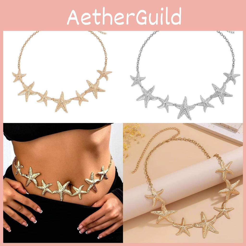 Waist Chain Starfish With Electroplated Alloy For Summer Fashion Accessory