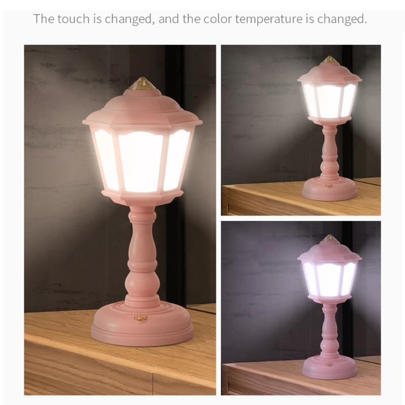 Desk Decor Retro Lamp USB Charging Table Lamp Mini Street Lamps Design Night Lights Touch-Dimmable Bedside Desk Light