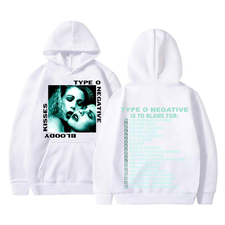 Rock Type O Negative 1993 Bloody Kisses Touring Hoodie Men Women Vintage Gothic Metal Sweatshirt Men's Cotton Popular Hoodies