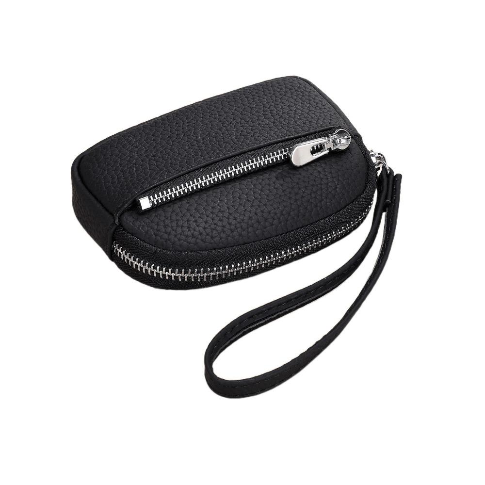 

PU Leather Coin Purse Mini Card Holder Fashion Key Bag Outdoor чорний
