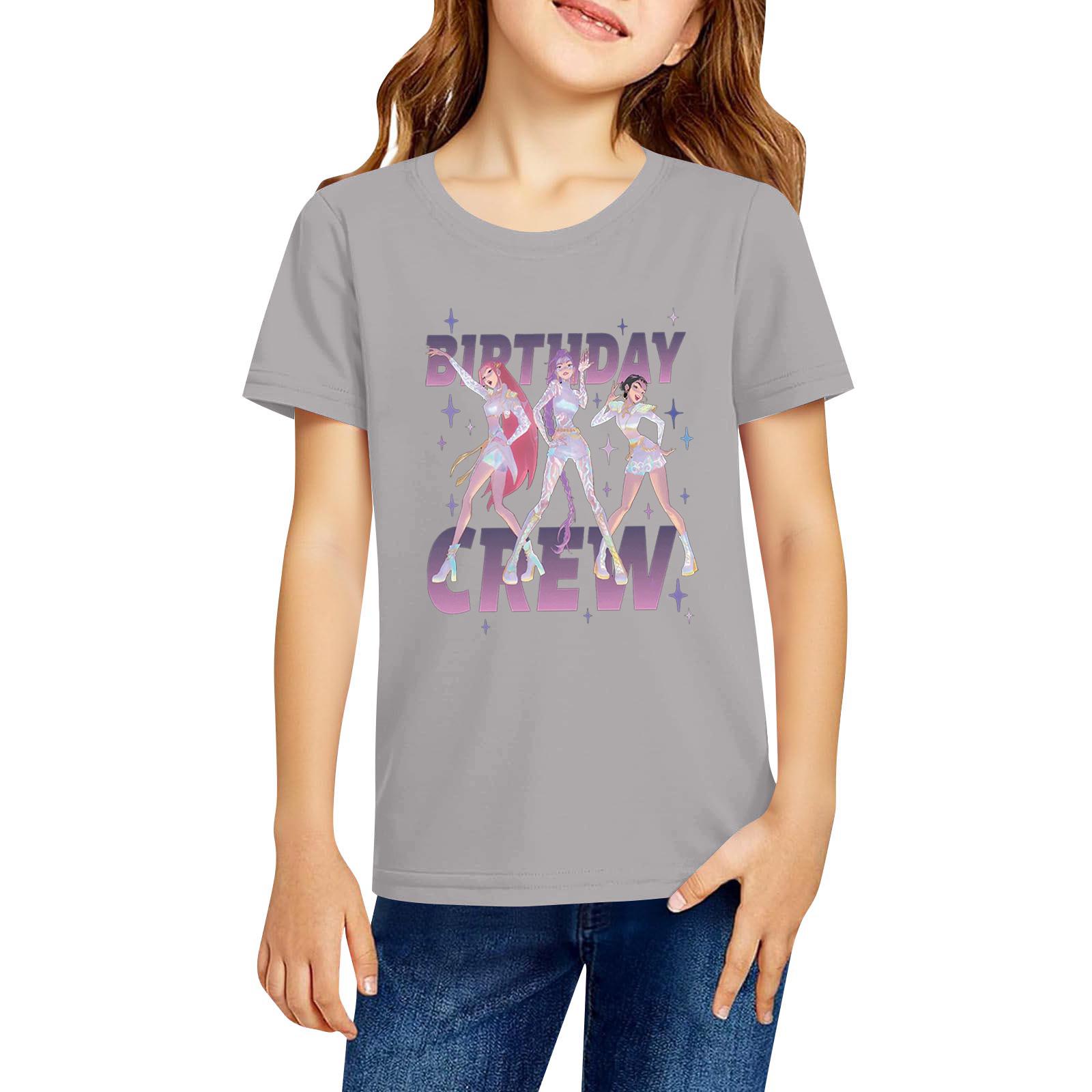 

Модная рабочая одежда с короткими рукавами и круглым вырезом, топы с принтом для детских летних топов 150