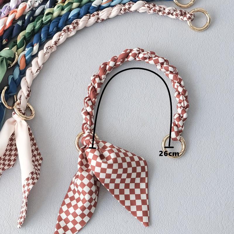 Nueva Moda Primavera Bolso de Mano de Mujer Parte de Accesorios Cadenas Desmontables Reemplazo Correa de Seda con Estampado Floral Mujeres DIY Asas de Cadena para Bolso