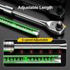 72 Teeth 1/4 "1/2 " Telescopic Socket Wrench Ratchet Spanner CR-V Quick Release Professional Auto Repair Hand Tools