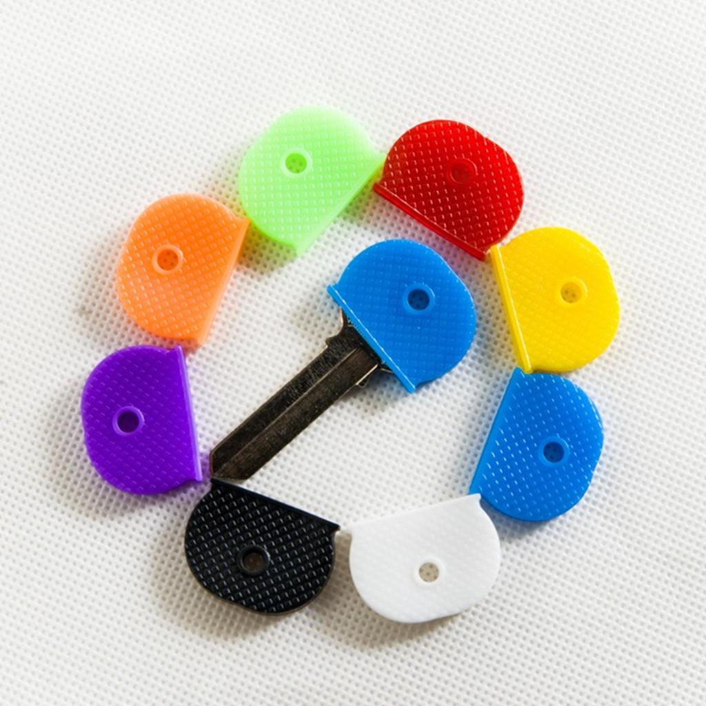 Pack Of 8 Multicolor Key Caps Accessory for Effortless Organization with Assorted Shape Mixed Color Key Sleeves