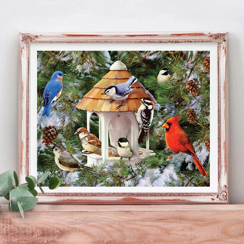 5D DIY Diamond Painting Bird Cross Stitch Kit Diamond Embroidery Animal Rhinestones Pictures Handicrafts