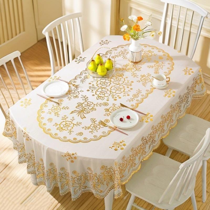 Waterproof Oil-Resistant Heat-Proof PVC Tablecloth Dining Table Living Room Modern Nordic Style Rectangular Washable Cover
