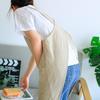 Küchenschürze für Damen im koreanischen Stil, Retro, pastoral, mit Doppelträgern
