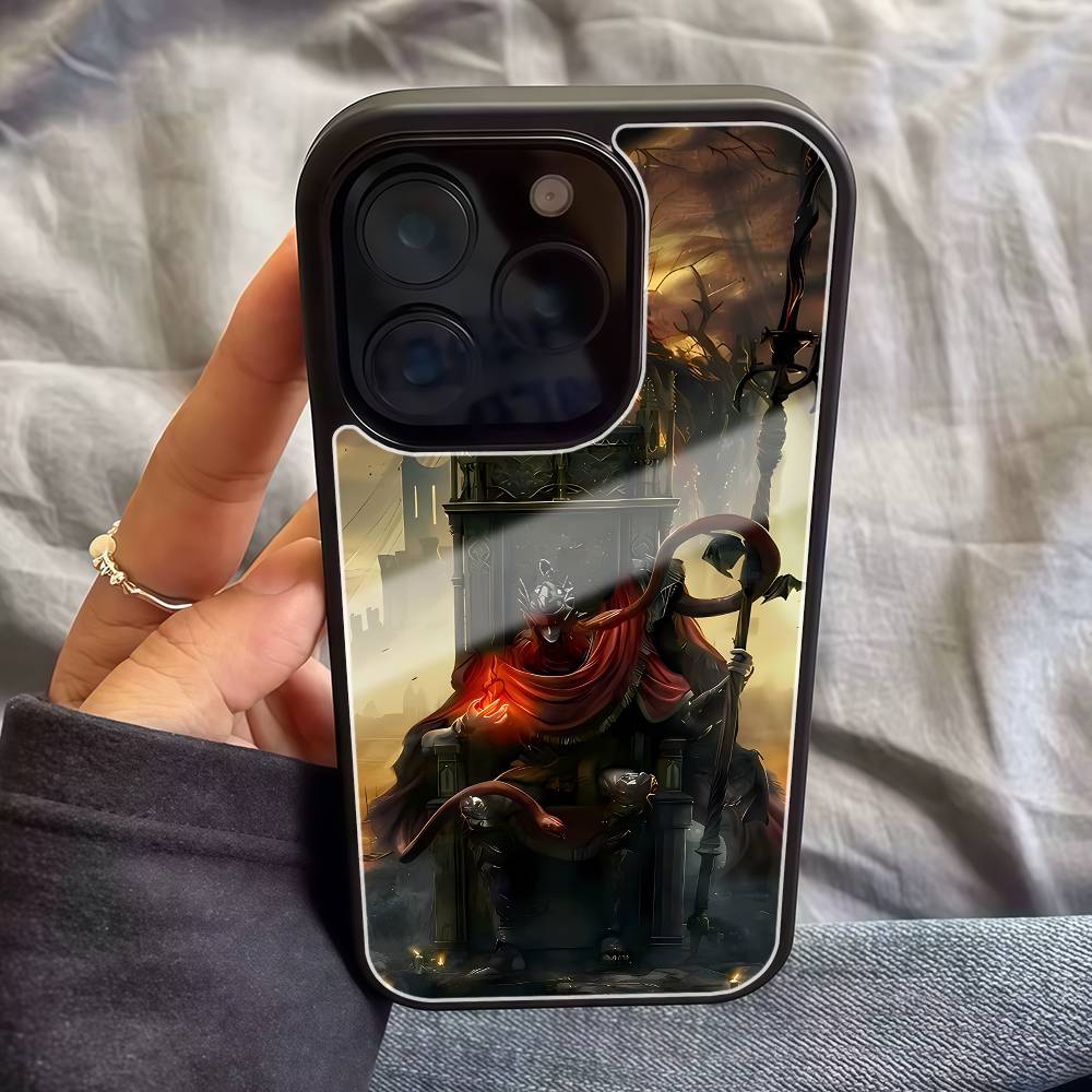 

E-Elden R-Ring Phone Case Black Hard Plastic Phone Case For Iphone 17 Air 16 15 14 13 12 11 Pro Max PC TPU Ins Case iPhone 15