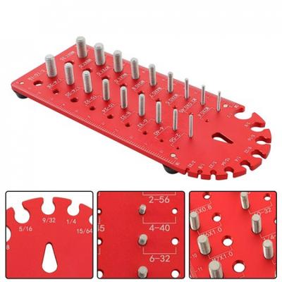 18 Hole Portable Bolt & Nut Identifier Gauge Thread Checker 3/32 To 1/2 Inch