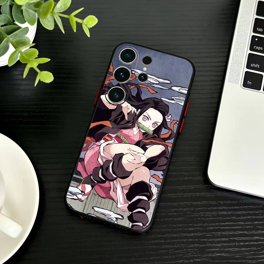 Nezuko L-Kamado Phone Case For Samsung S26,S25,S24,S23,S22,S30,S21,Ultra,Plus,FE 5G Black Soft Cover