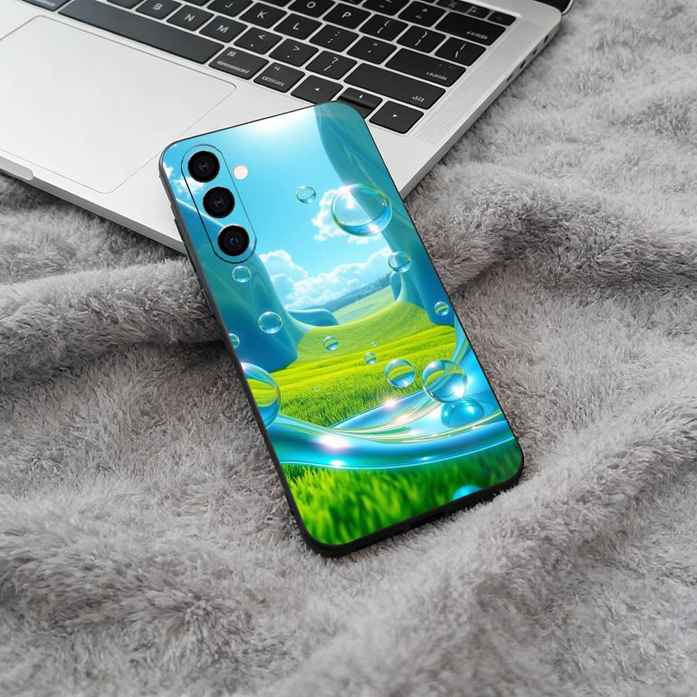

Retro-futurist design- Frutiger Aeroaesthetic- Soft Silicone phone Case for Samsung Galaxy A73/A71/A72/A70/A53/A52/A51 - Black Samsung a21s