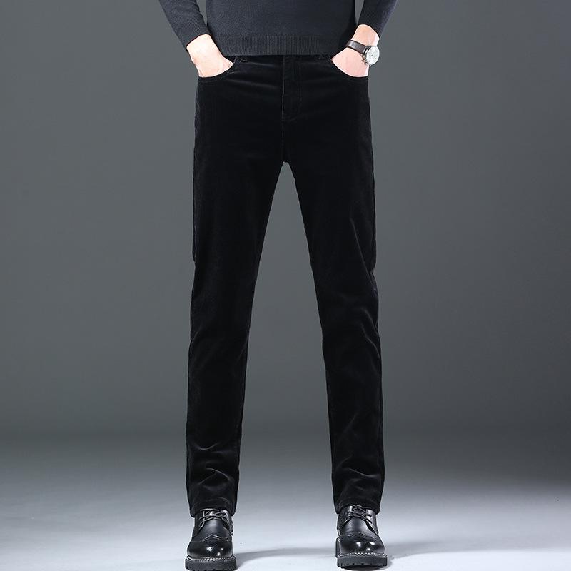 Men's Corduroy Pants Fall Winter Velvet Cotton Skin Friendly Loose Trendy Casual Striped Velvet Trousers Comfortable