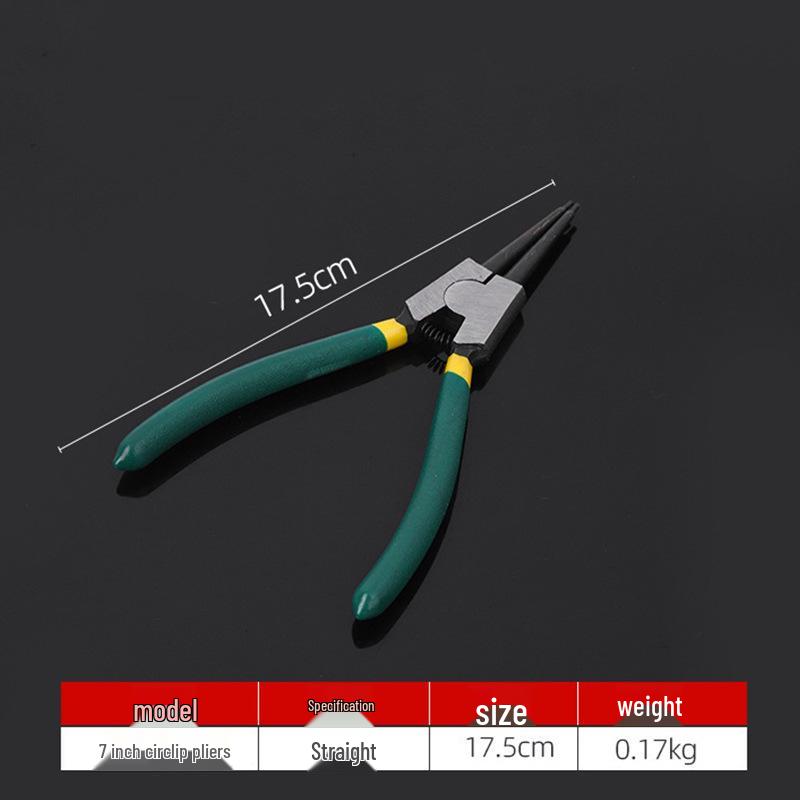 

7-inch Snap Ring Pliers with Two-way Straight and Bent Jaws for Internal/External Use - Multi-function Expansion Shaft Holding Tool.