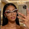 Anti Blue Light Optical Butterfly Glasses Women Luxury Designer Myopia Customize Prescription Reading Eye Glasses Diamond Frame