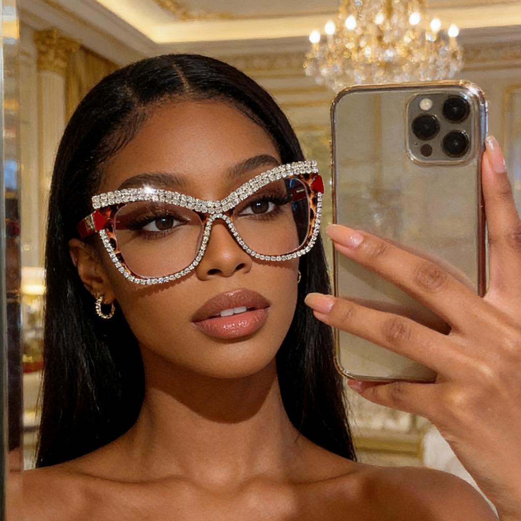 Anti Blue Light Optical Butterfly Glasses Women Luxury Designer Myopia Customize Prescription Reading Eye Glasses Diamond Frame