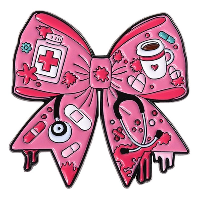 Charming Nurse Doctor Badge Pin Cartoon Wellness Tool Design Strong Metal Brooch Accessory For Uniforms Apparel