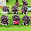 2Pcs Desktop Decoration  Simulated Pigmy Hippopotamus Eye-Catching Action Figure Trendy Ornament Cute Figurine