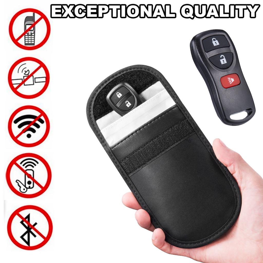 Portable Black Car Key Signal Blocker Pouch Keyless Entry Fob Signal Guard Blocker
