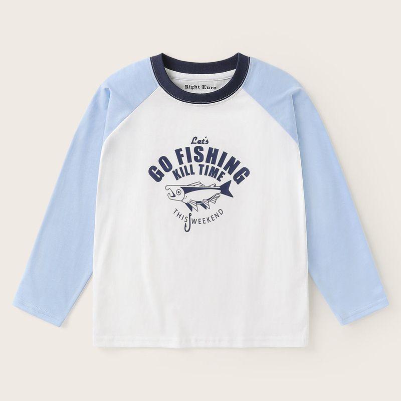 Right-Hand European Style Boys' Raglan Long-Sleeve T-Shirt, New Spring and Autumn Children's Clothing, Antibacterial Autumn Base Shirt, Autumn Top