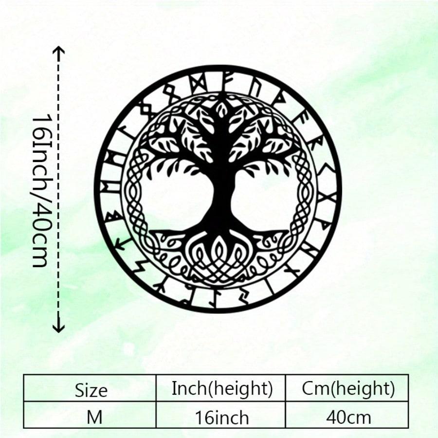 Настенное искусство Мировое Древо викингов Декор из железа Иггдрасиль Тяжелый металл Скандинавская мифология Домашний Офис Антикоррозийный Внутренний Наружный Подарок