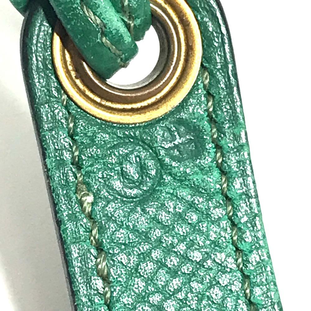 HERMES vintage logo Pochette bag mini bag Shoulder Bag Leather Green