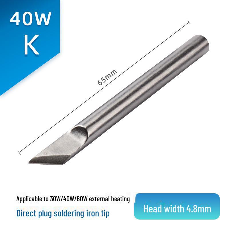 Jinruikang 60 W Chrom-Lötkolbenspitze, spitz, externe Heizung, kompatibel mit 30 W- und 40 W-Lötkolben.