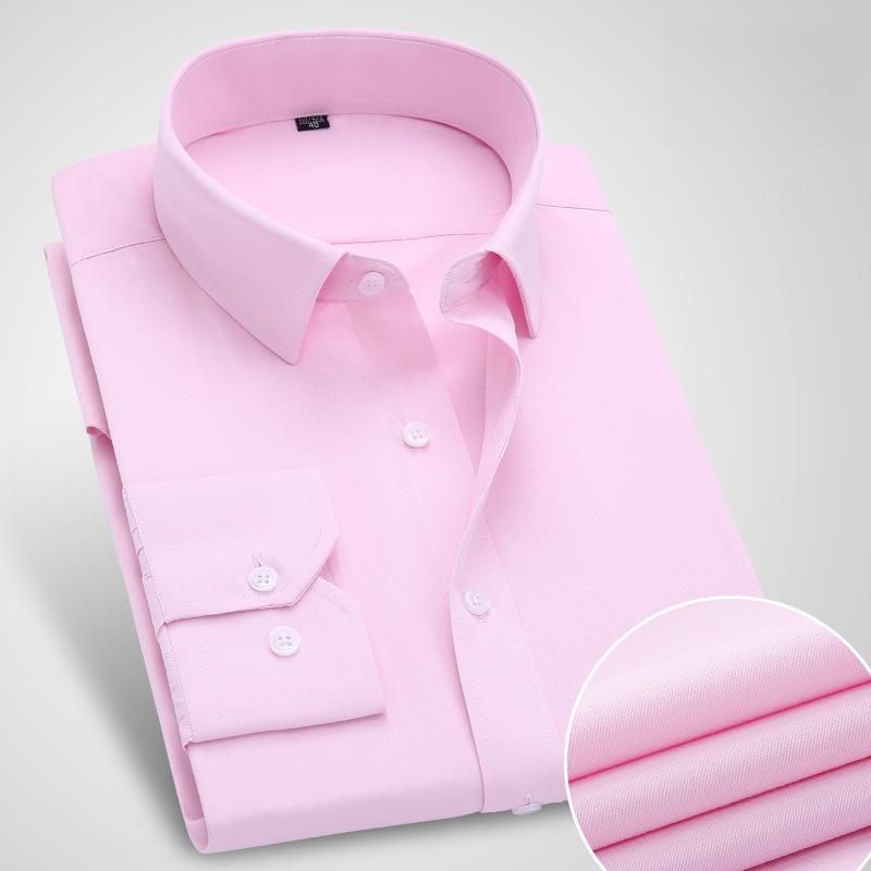 Men's High Quality Dress Shirts Long Sleeve Slim Fit Solid Stripe Business Formal White Shirt Male Pocket Social Clothing 7XL