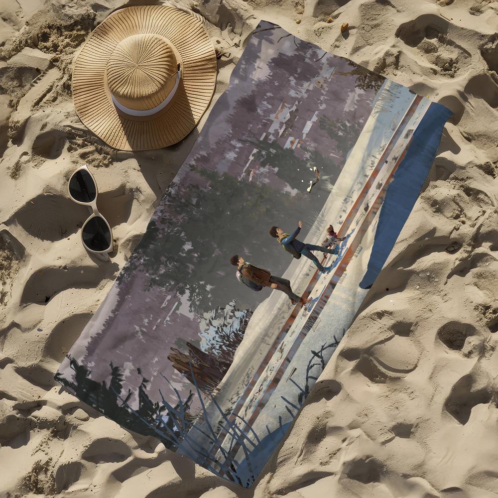 Lustiges L-Life is Strange2 Videospiel Handtuch Strandhandtuch Übergröße Schnelltrocknend Handtuch Saugfähig Weich Schwimmen Strandhandtücher für Männer Frauen