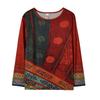 2024 Ethnic Style Women's Plus Size Loose Long Sleeve Print T-shirt Hoodie