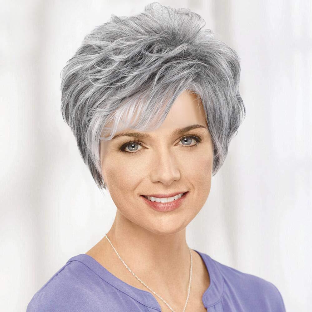 

Синтетические парики, женские натуральные вьющиеся парики для женщин, модный короткий парик, черный, коричневый, блондин, парик женский для повседневного использования серый